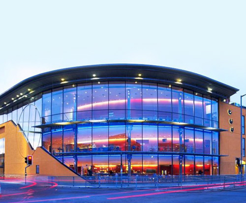 The modern glass exterior of Arc Stockton Arts Centre